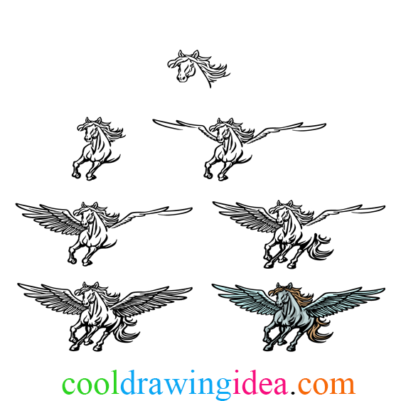 How to Make Pegasus Drawing Step By Step Tutorial