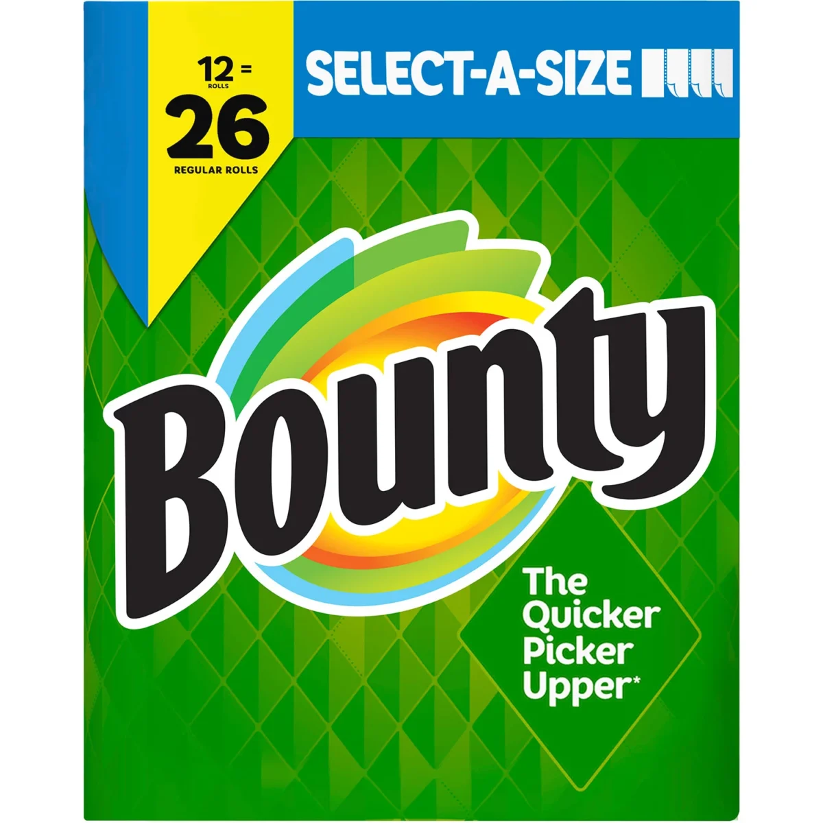 bounty select a size 2 ply paper towels white 108 sheets roll 12 rolls”