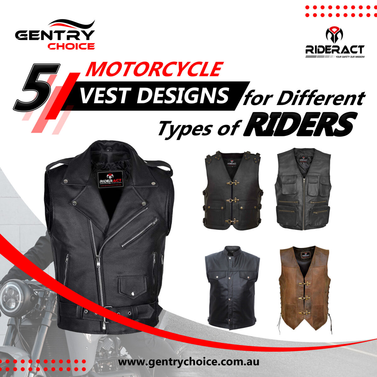 5 Motorcycle Vests Designs for Different Types of Riders