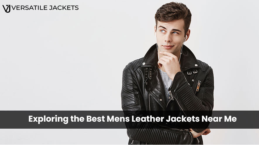 mens white black leather jacket