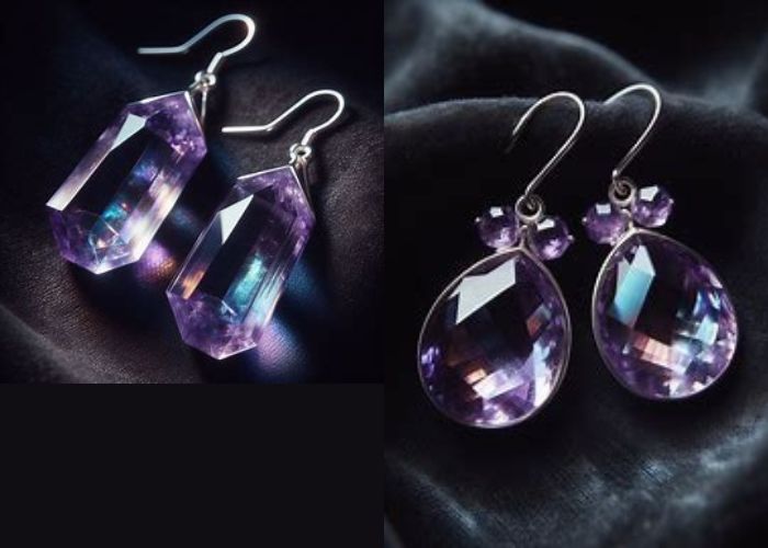 Amethyst earrings, silver amethyst earrings, earrings for women 