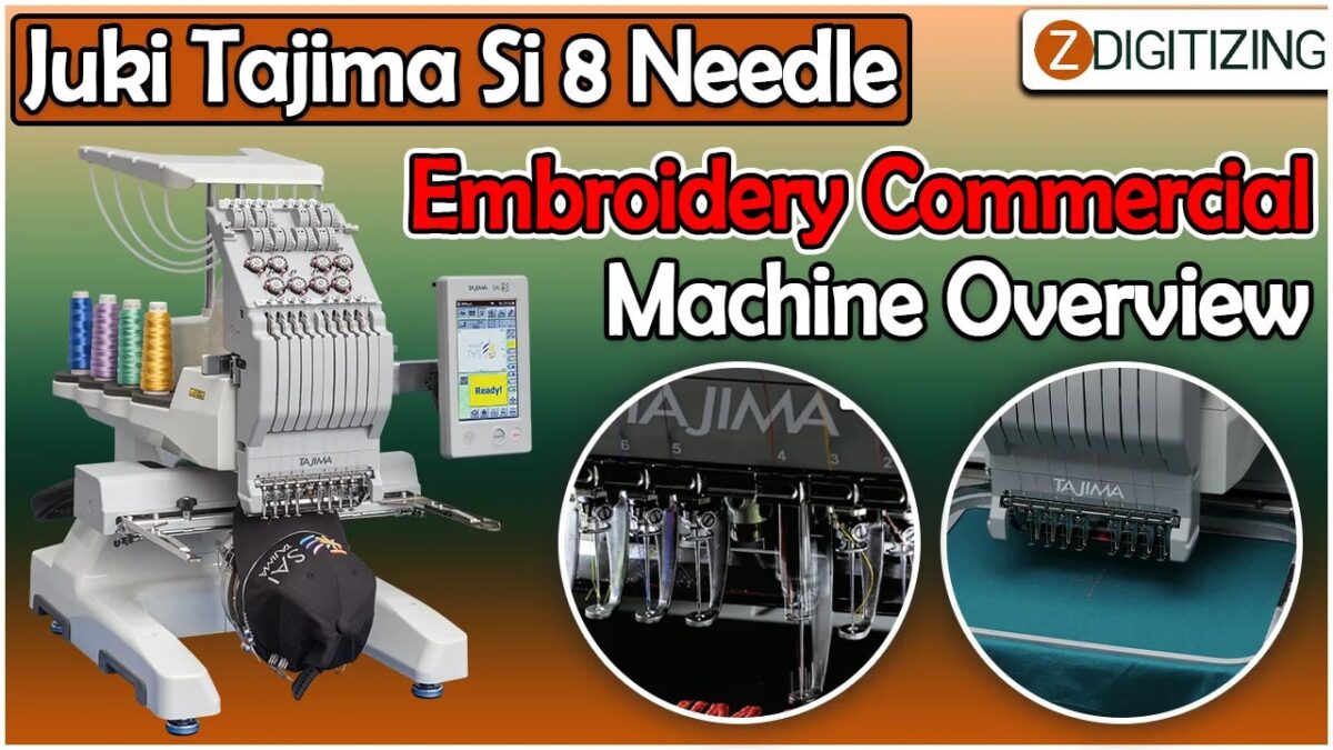 Juki Tajima Si 8 Needle Embroidery Commercial Machine Overview