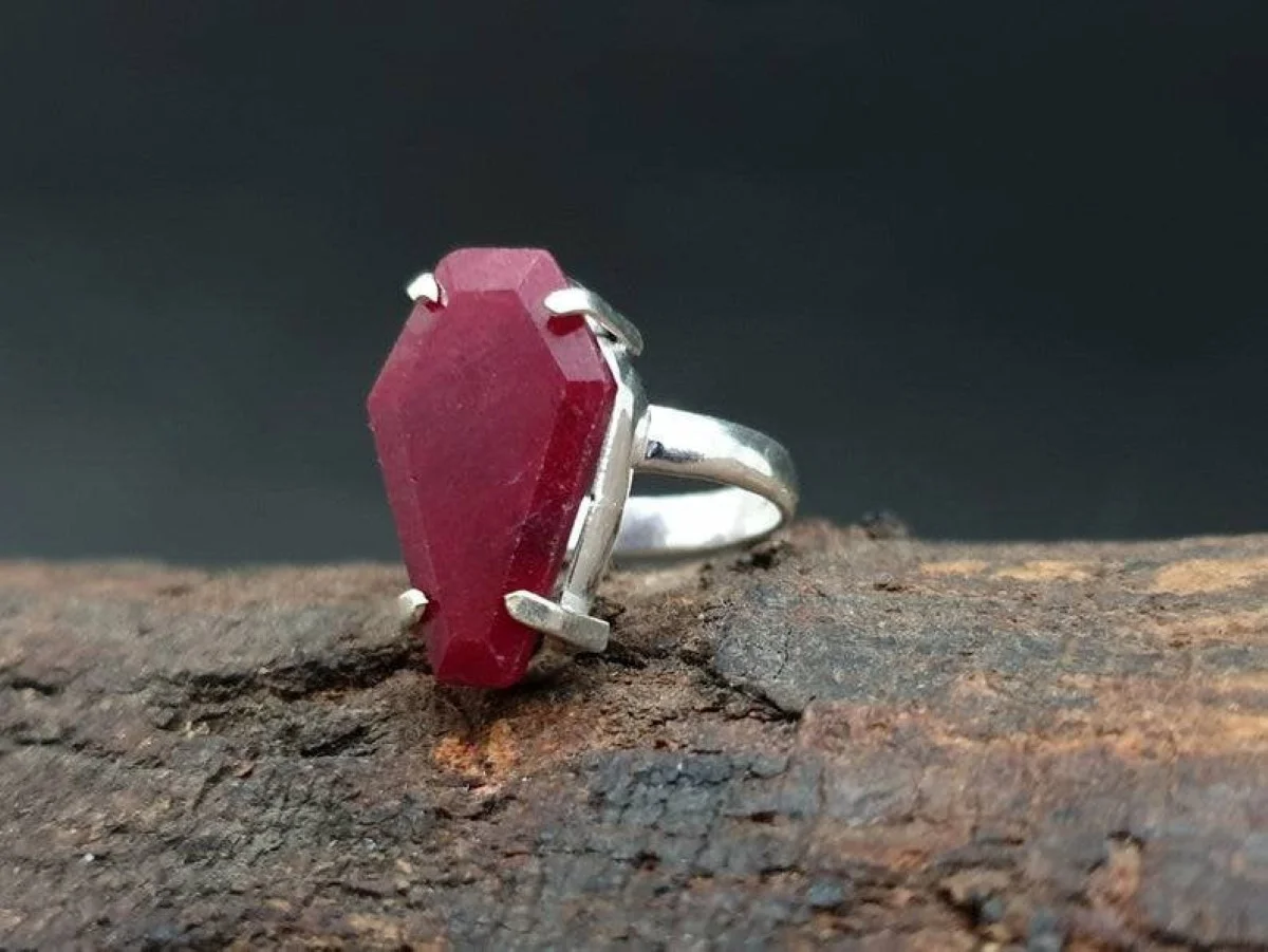 ruby coffin ring