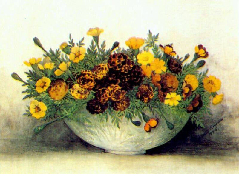 Paintings of marigolds