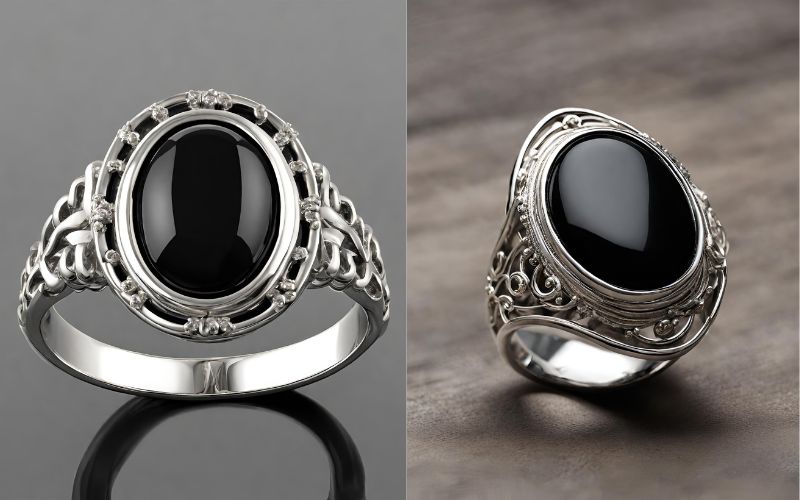 black onyx rings, black onyx gemstone rings, rings for men, rings for women, black onyx gemstone rings