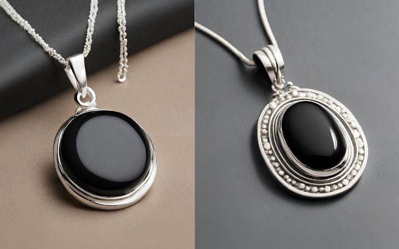 black onyx pendant, black onyx gemstone pendant, black onyx silver pendant, pendant for women