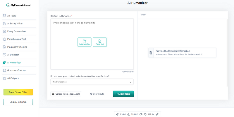 Make Your Writing More Engaging with MyEssayWriter.ai’s Content Humanizer
