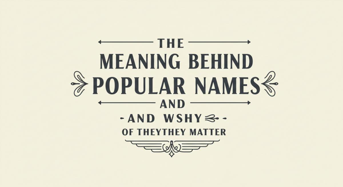 The Meaning Behind Popular Names and Why They Matter
